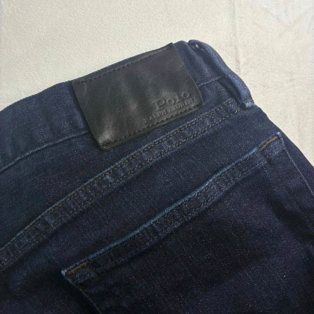 Polo Ralph Lauren Mens Dark Wash Denim Jeans Size 34 x 34 Stretch Straight Leg